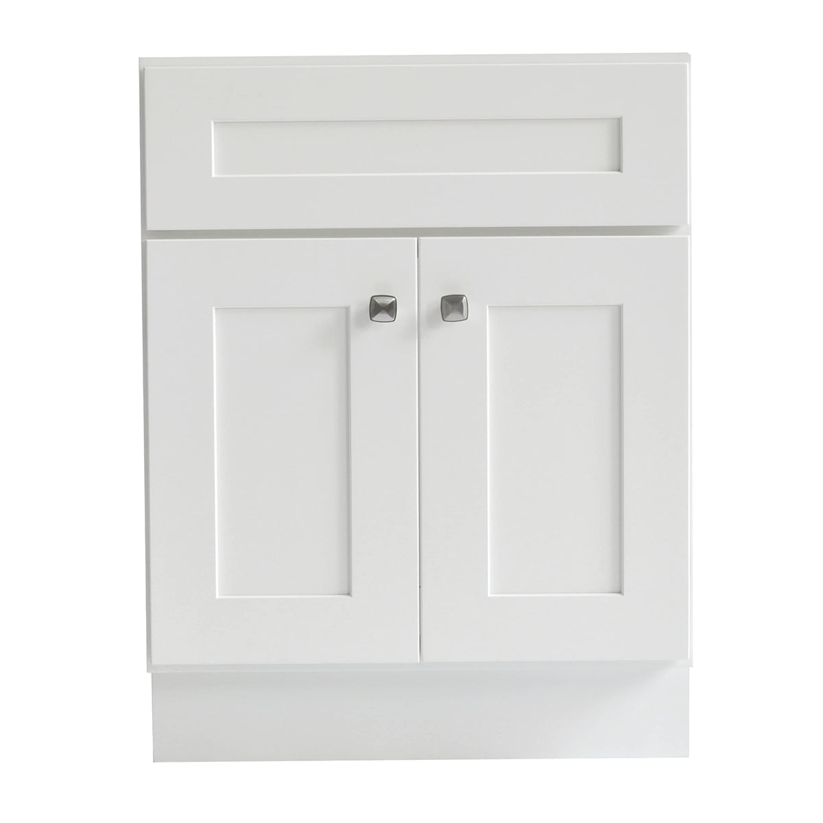 Design House Brookings 24" White Bathroom Vanity Cabinet - Freestanding Solid Wood Sink Base with Soft-Close Doors
