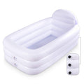 HIWENA Inflatable Portable Bathtub - Adult-Size Freestanding Soaking Tub with Large Backrest, White PVC Spa Bath