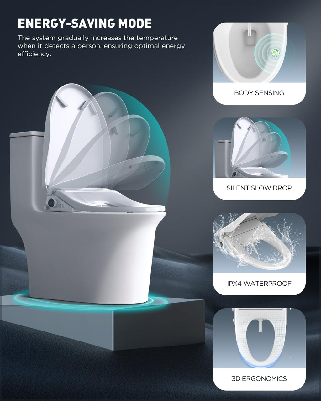 iliD Smart Electric Bidet Toilet Seat Elongated - Instant Warm Water, Heated Seat, Remote Control, Soft Close Lid