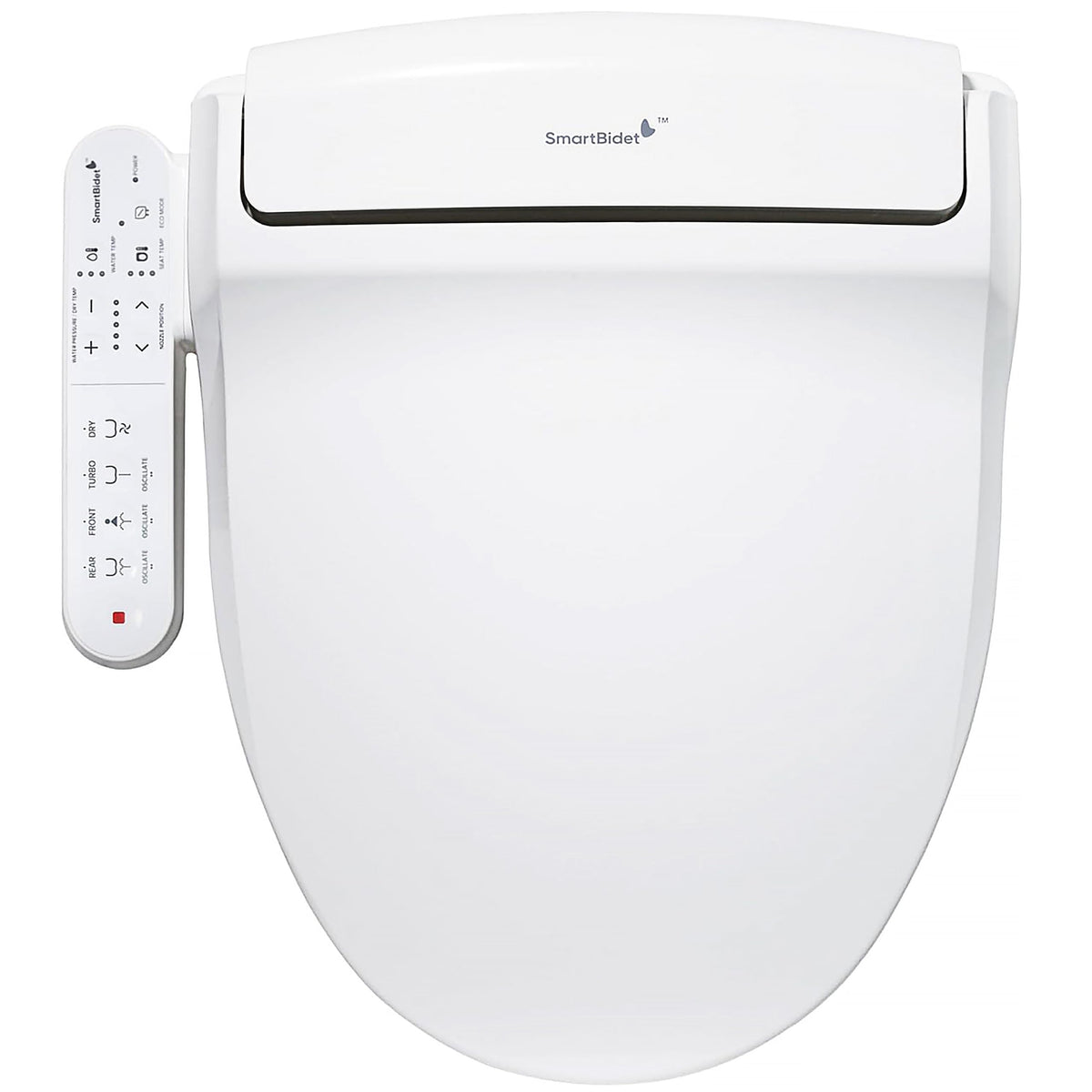 SmartBidet SB-2000WR Electric Smart Bidet Toilet Seat Round - Heated Seat, Warm Air Dryer, Soft Close Lid