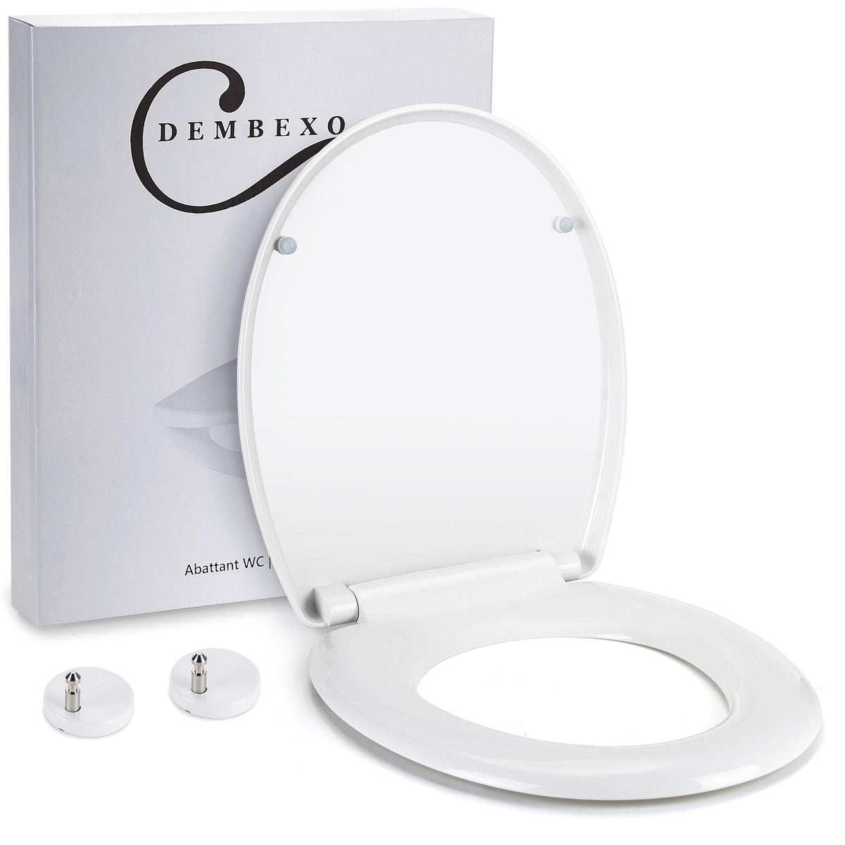 Soft Close Toilet Seat with Quick Release - One-Click Removal, Non-Slip System + 10 Hygiene Covers
