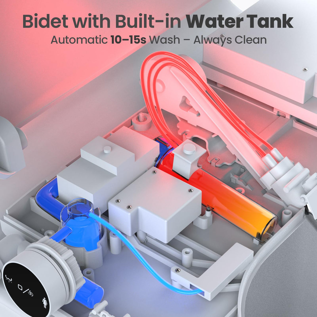 Tadashi Smart Bidet Toilet Seat Elongated - Instant Warm Water, Heated Seat, Dryer, Remote & Knob Control, Soft Close