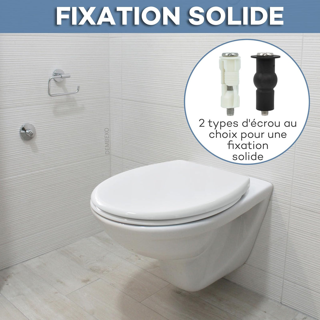 Soft Close Toilet Seat with Quick Release - One-Click Removal, Non-Slip System + 10 Hygiene Covers