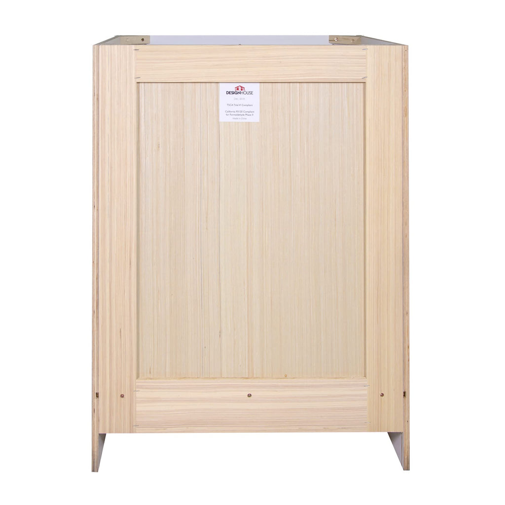 Design House Brookings 24" White Bathroom Vanity Cabinet - Freestanding Solid Wood Sink Base with Soft-Close Doors