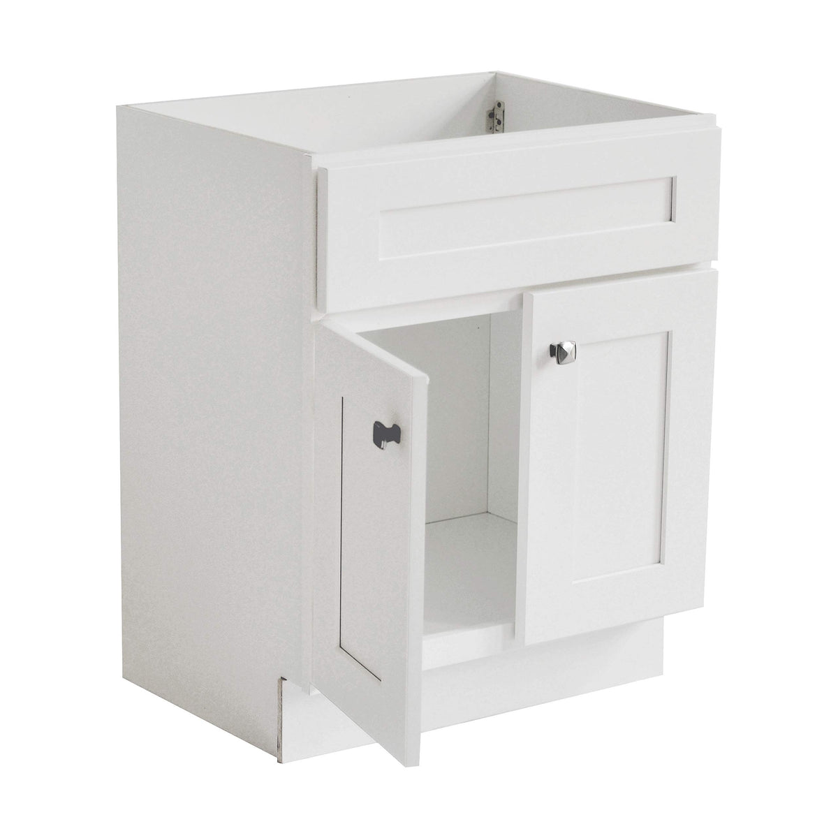 Design House Brookings 24" White Bathroom Vanity Cabinet - Freestanding Solid Wood Sink Base with Soft-Close Doors