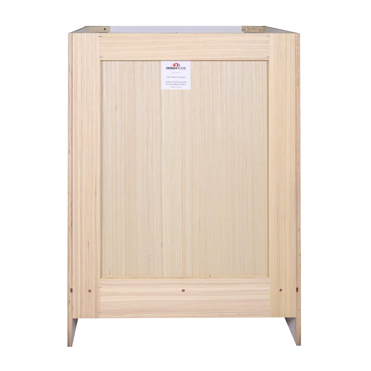 Design House Brookings 24" White Bathroom Vanity Cabinet - Freestanding Solid Wood Sink Base with Soft-Close Doors