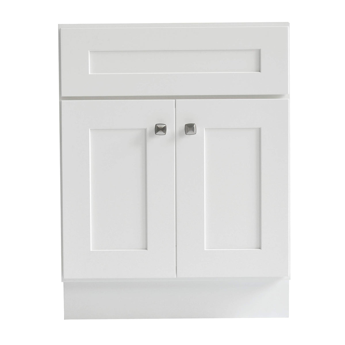 Design House Brookings 24" White Bathroom Vanity Cabinet - Freestanding Solid Wood Sink Base with Soft-Close Doors